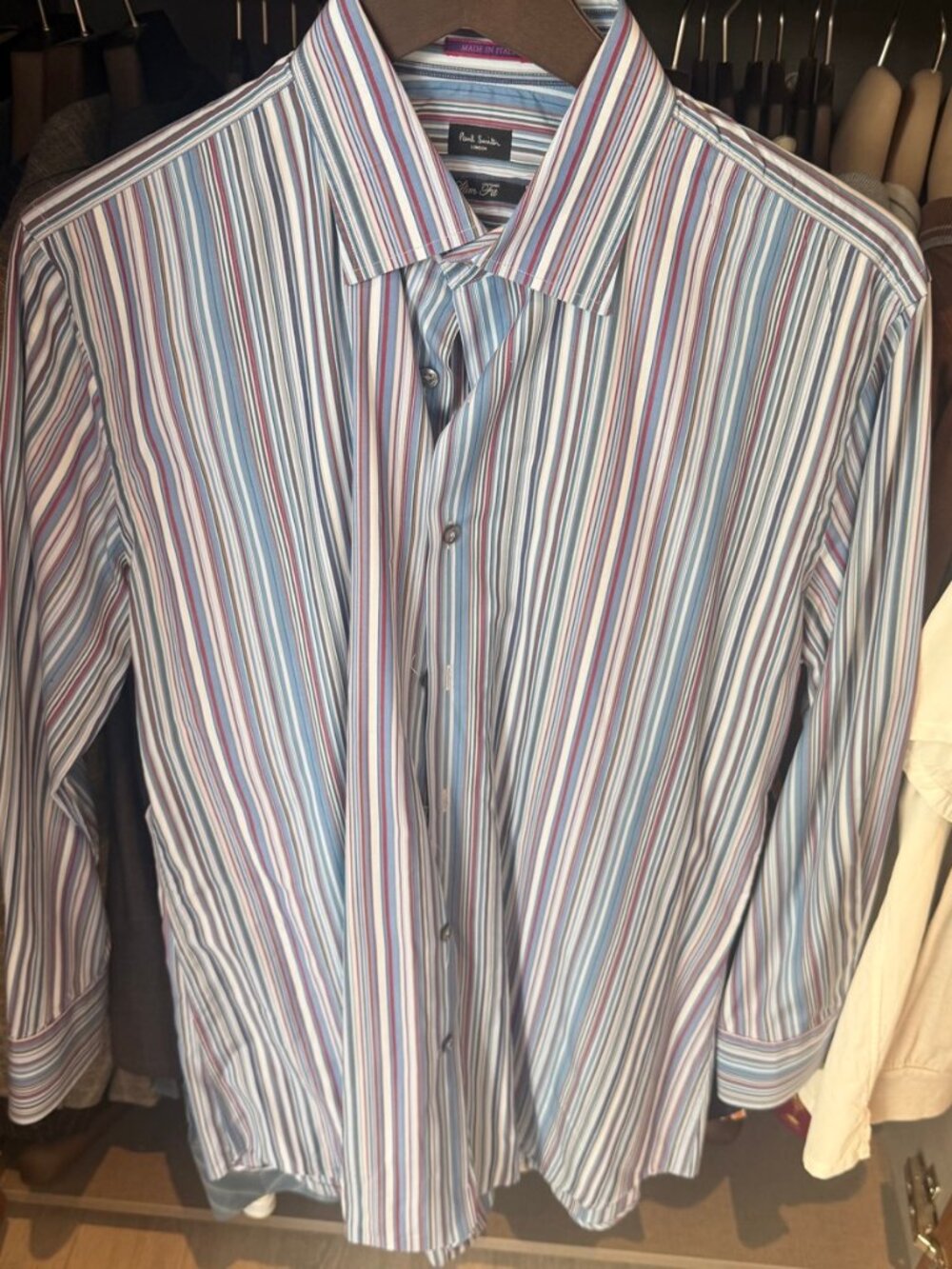 Paul Smith Multicolor Stripe Slim Fit Dress Shirt – Neck 16 Made in Italy